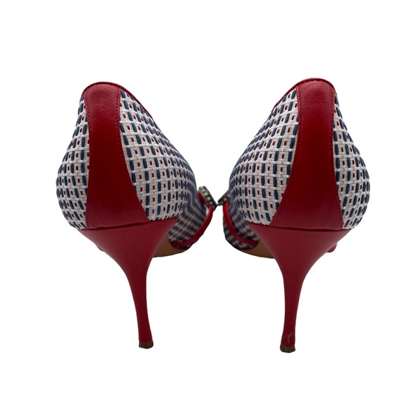 Manolo Blahnik Tweed Embellished Mary Jane Heels - Picture 4 of 8